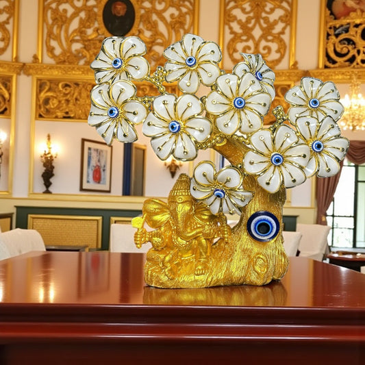 Golden Ganesha Evil Eye Tree