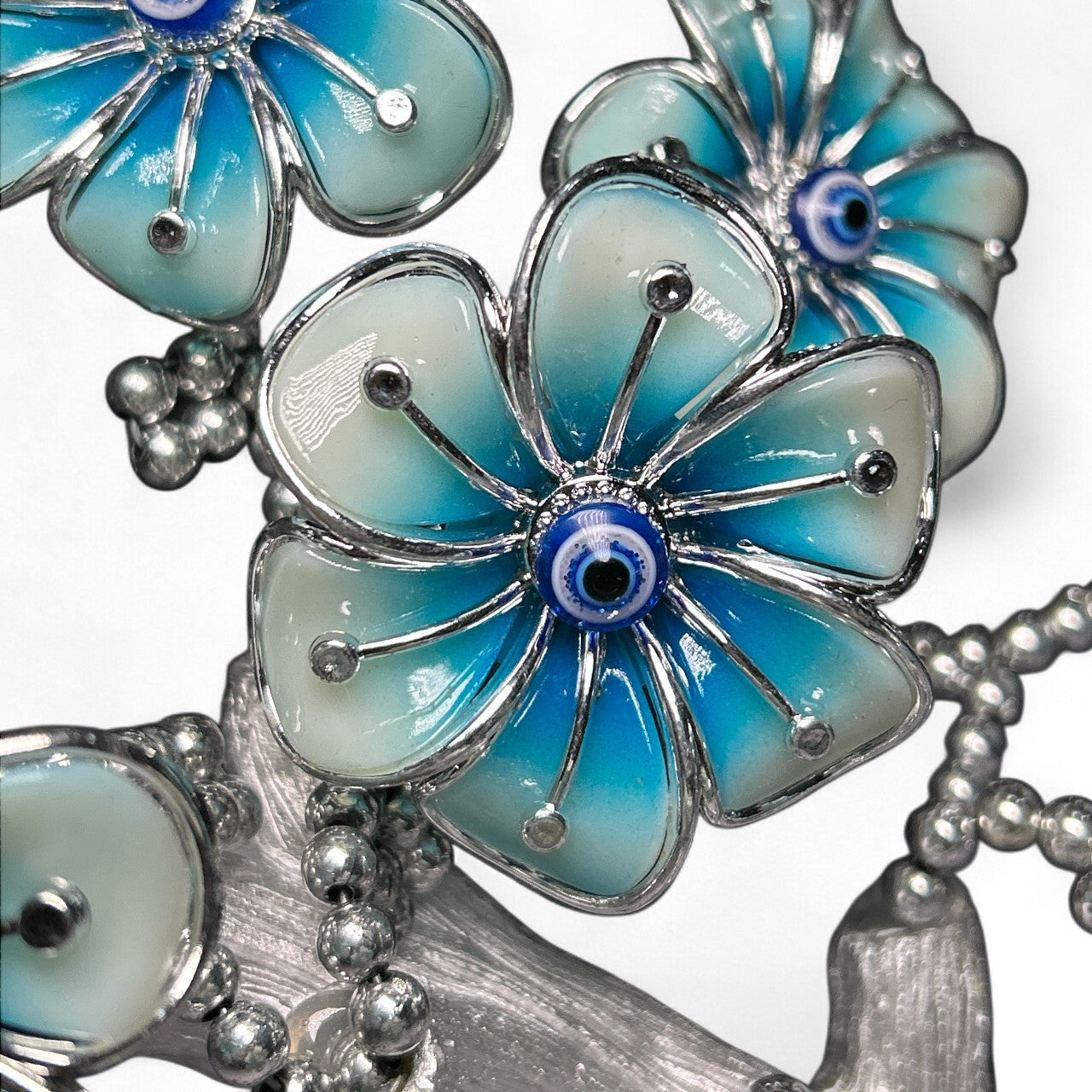 Silver Evil Eye Tree with Elephant