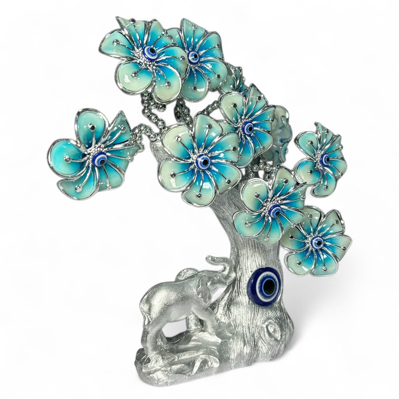 Silver Evil Eye Tree with Elephant
