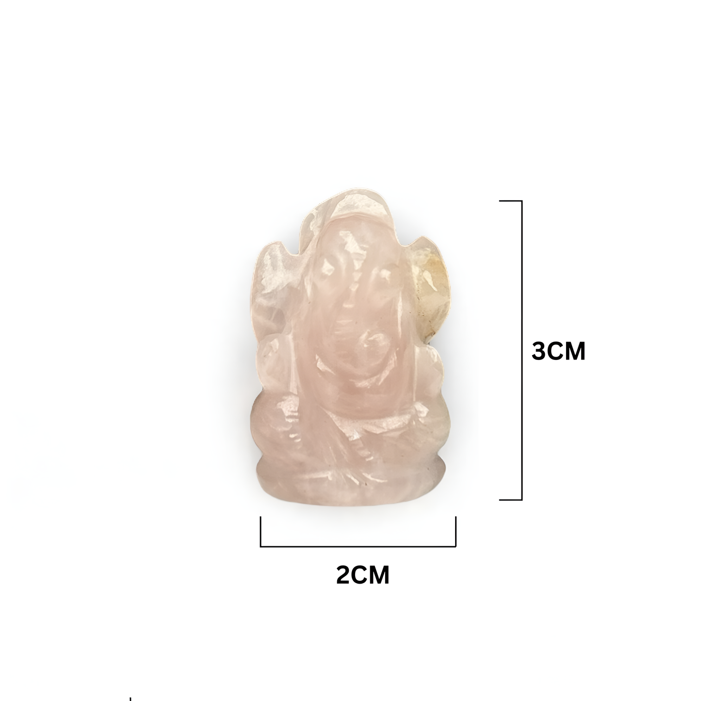 Rose Quartz Crystal Ganesh Ji with Selenite Plate