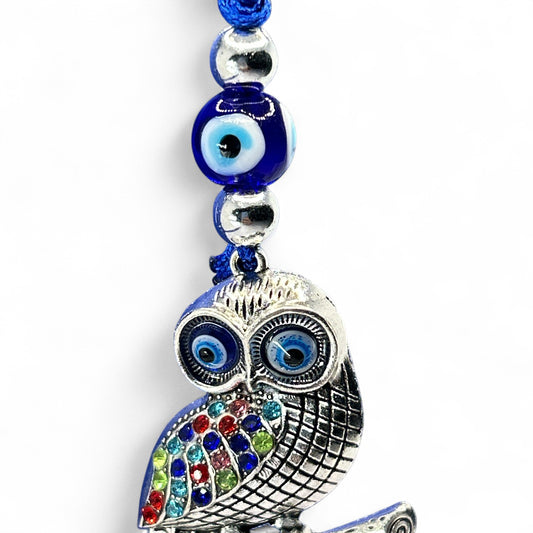 Colorful Evil Eye Owl Keychain