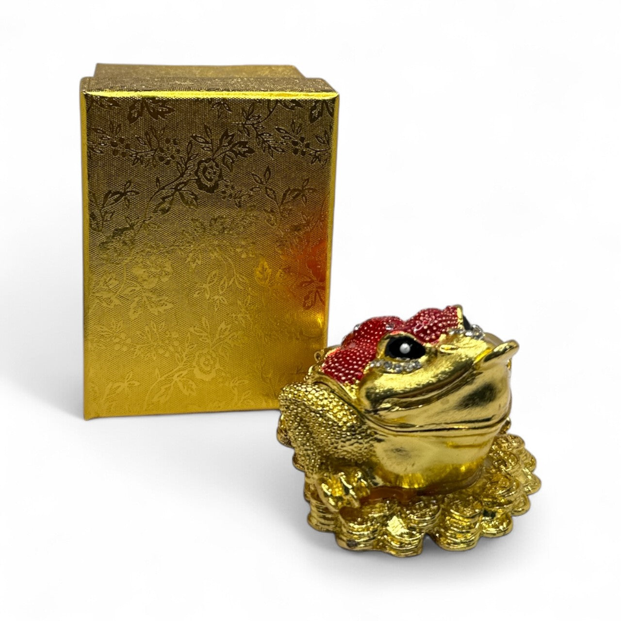 Golden Feng Shui Money Frog Trinket / Jewelry Box