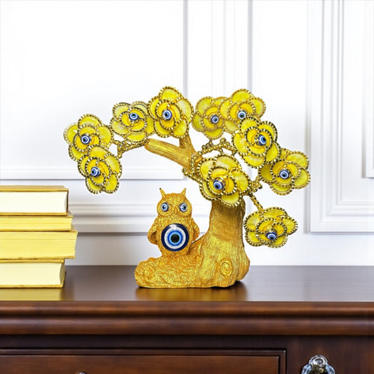 Golden Evil Eye Tree with Owl