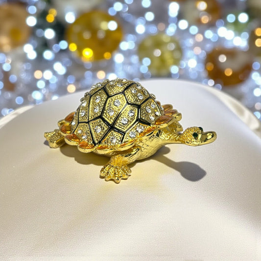Golden Feng Shui Tortoise Trinket / Jewelry Box