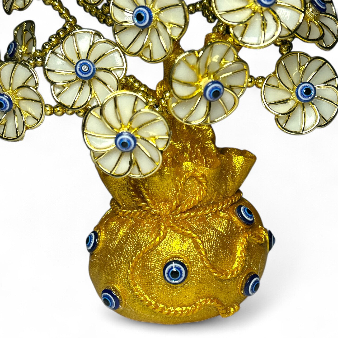 Golden Evil Eye Money Tree Showpiece