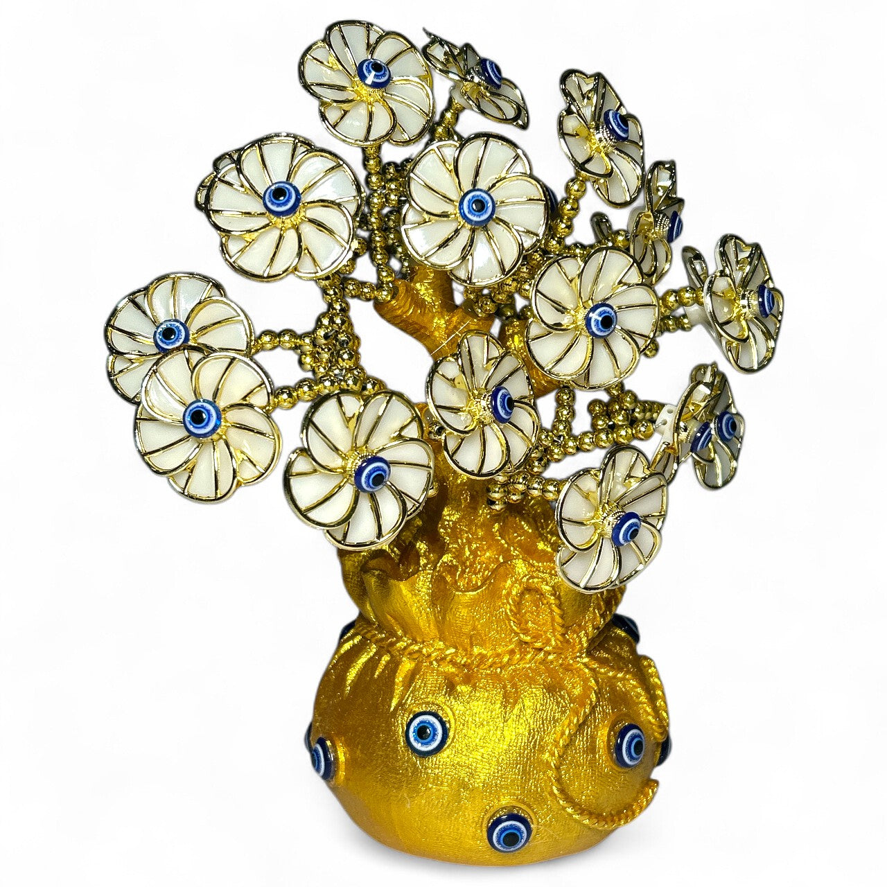 Golden Evil Eye Money Tree Showpiece