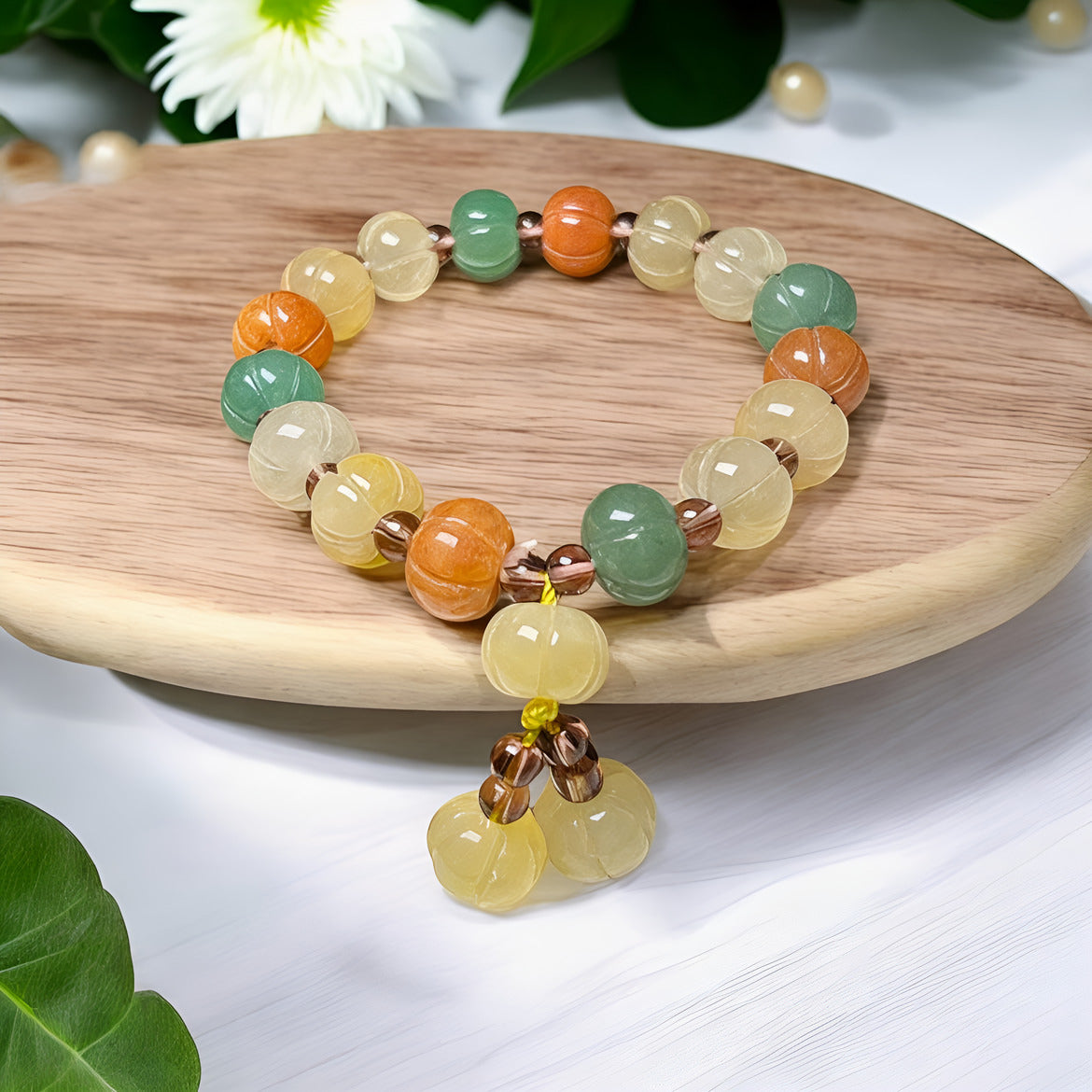 Natural Golden Silk Jade Bracelet