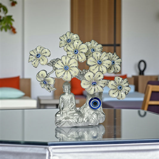 Silver Buddha Evil Eye Tree