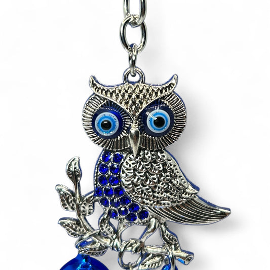 Owl Evil Eye Charm Keychain