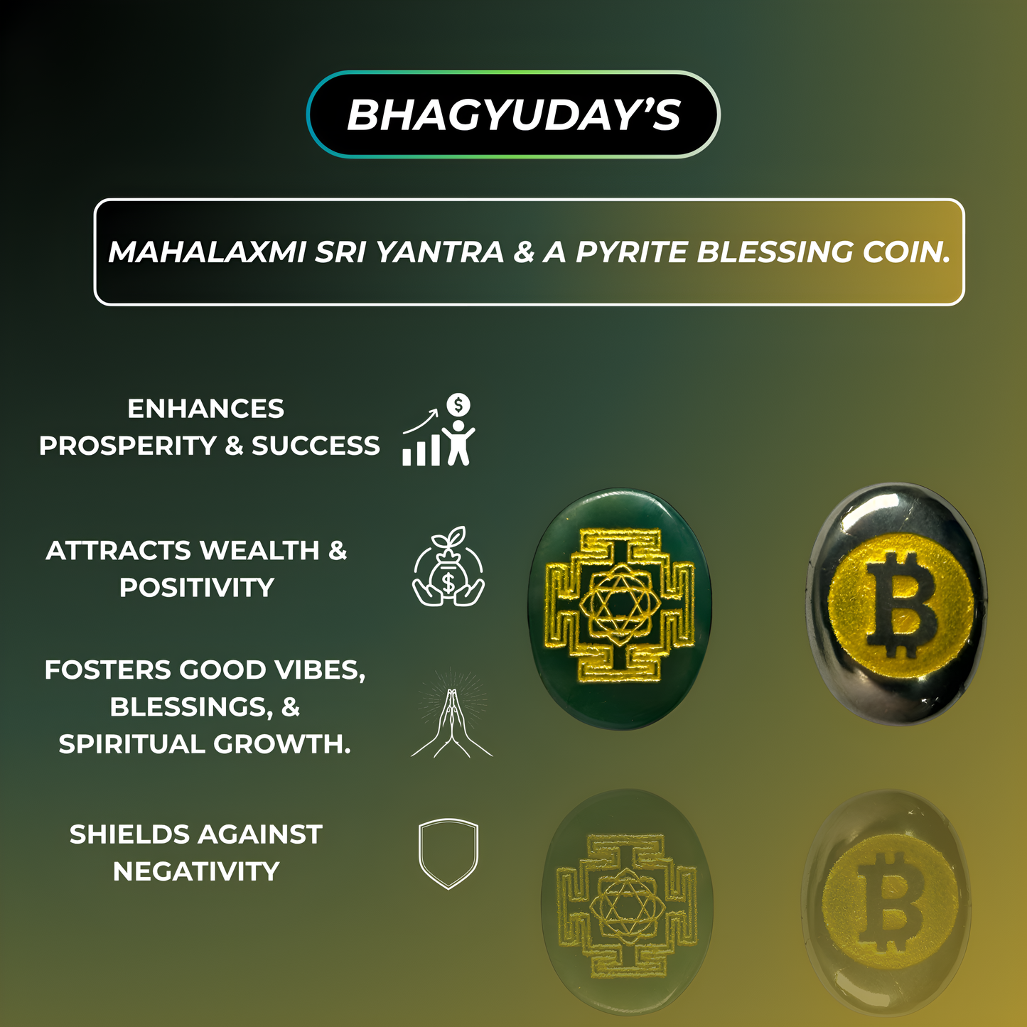 Mahalaxmi Sri Yantra & A Pyrite Blessing Coin