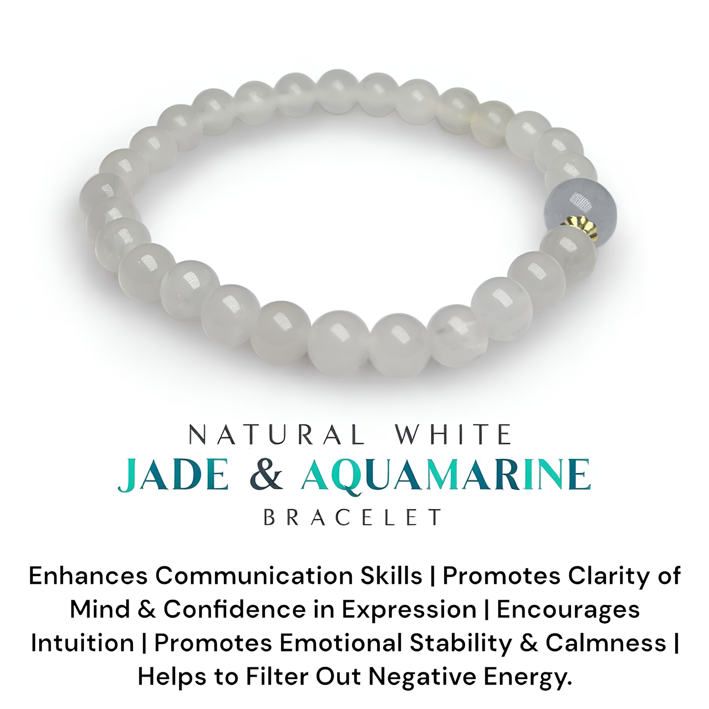 Natural White Jade & Aquamarine Stone