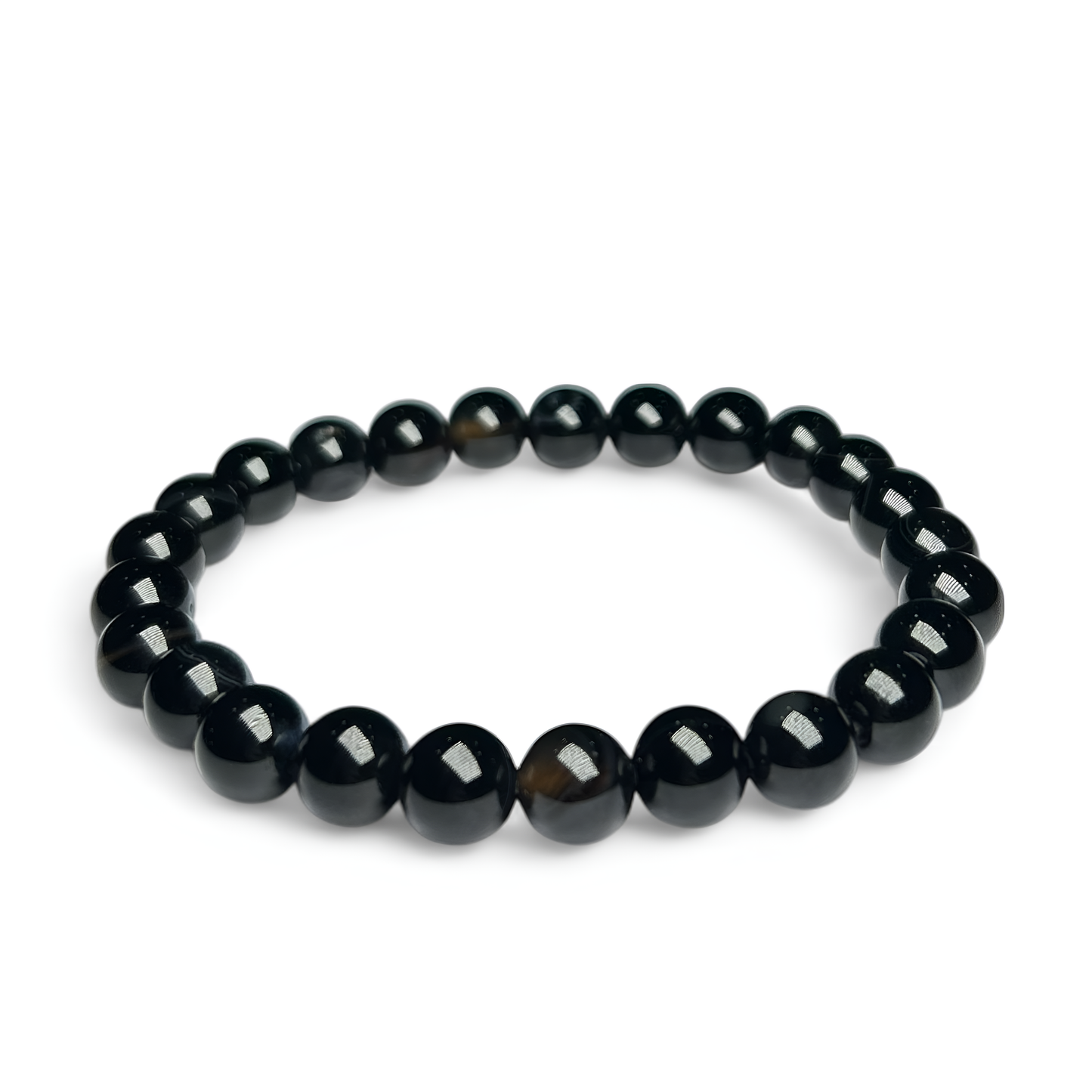 Natural Black Obsidian Beads Bracelet
