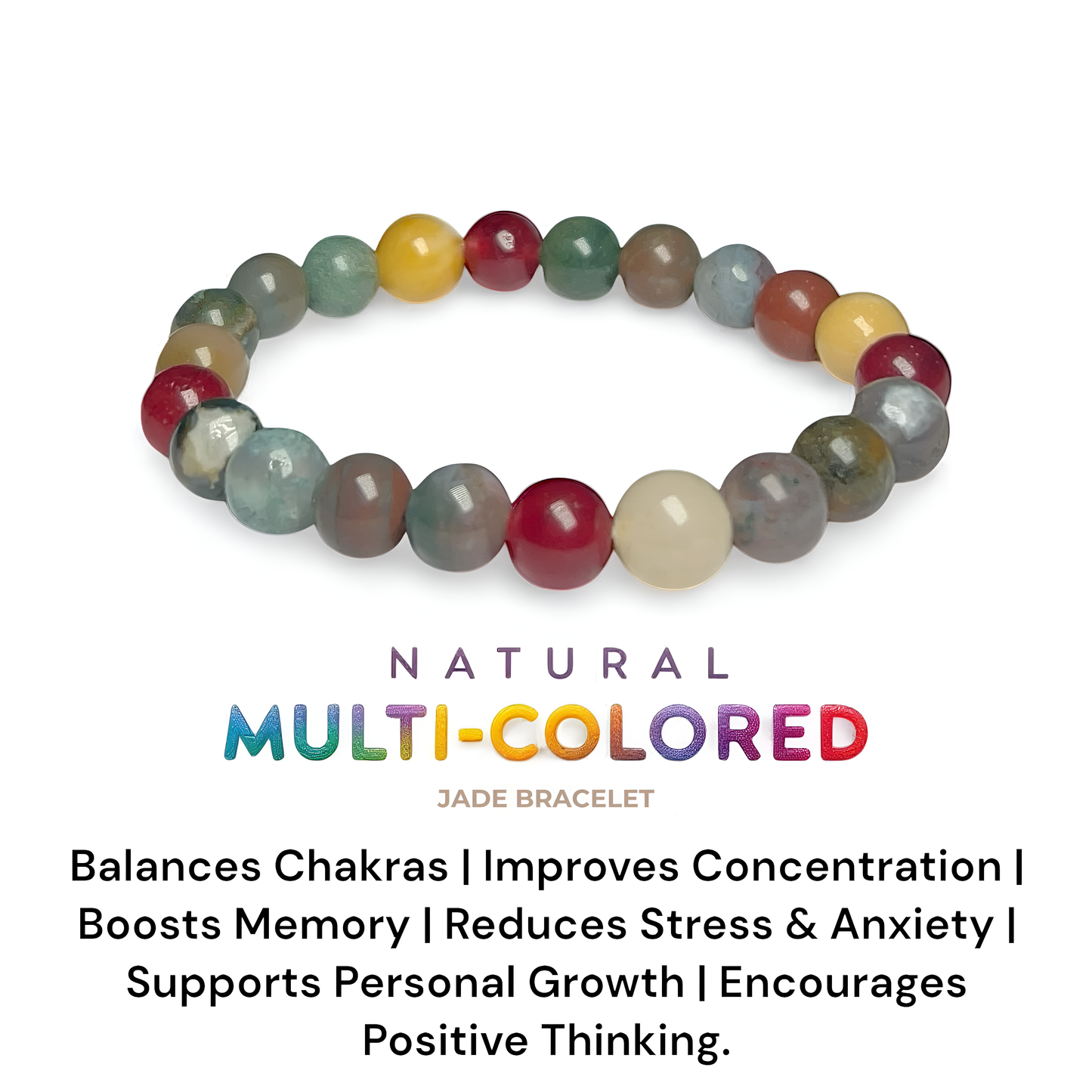 Natural Multi-Colored Jade Bracelet