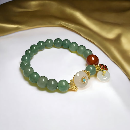 Natural Green Dongling Jade Bracelet
