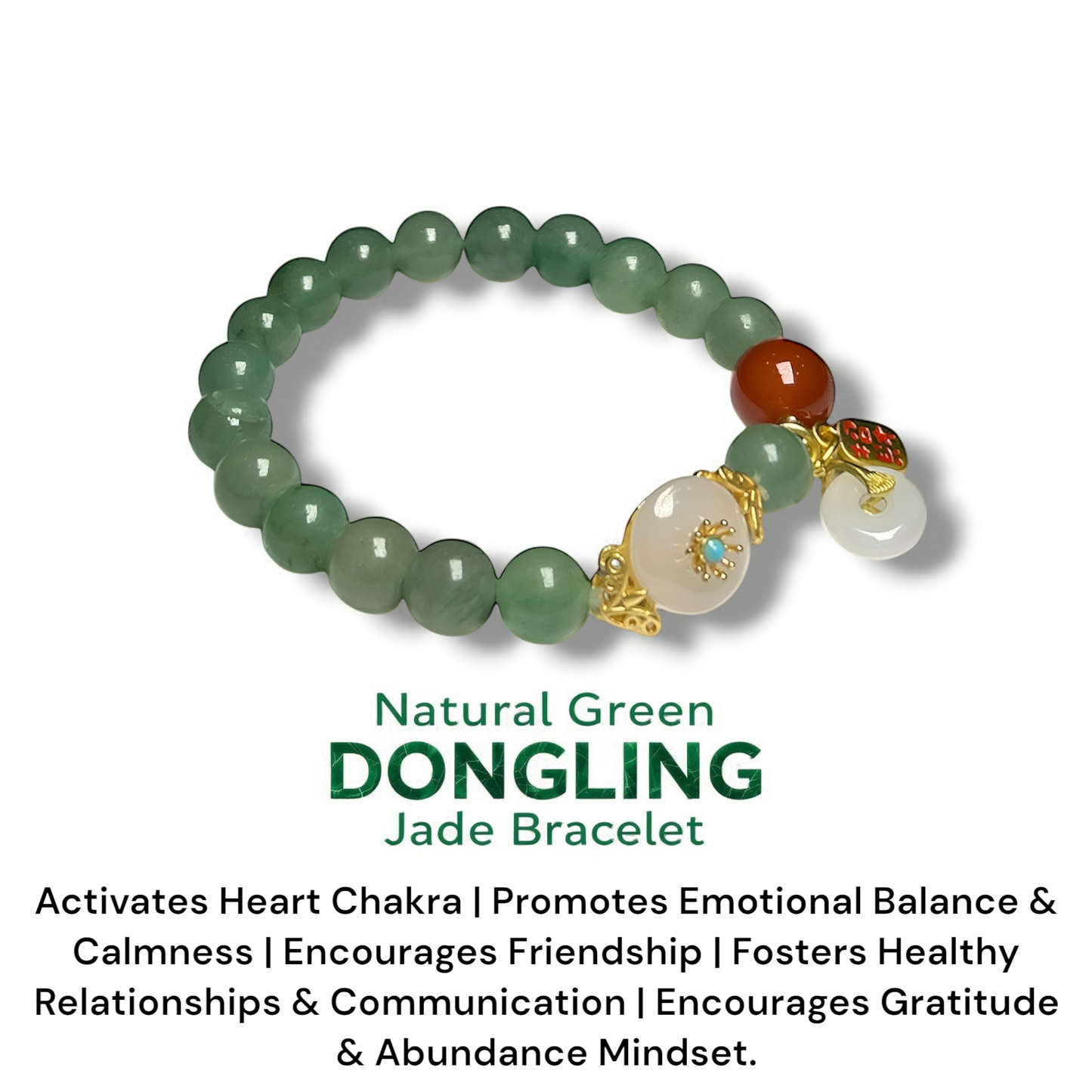 Natural Green Dongling Jade Bracelet