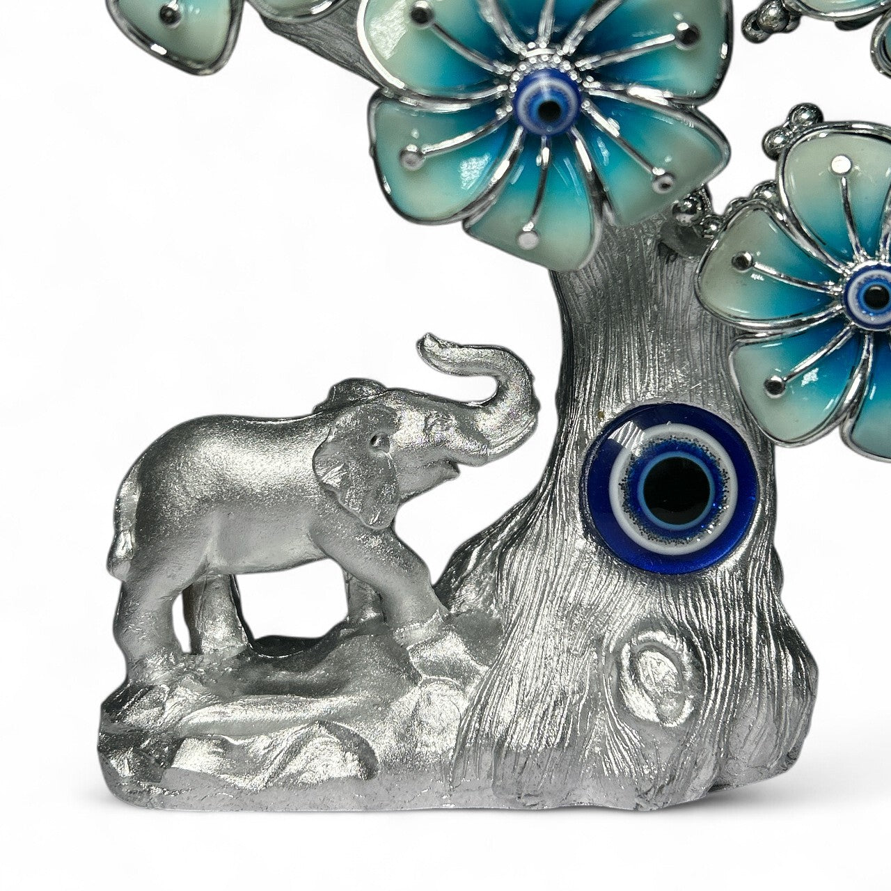 Silver Evil Eye Tree with Elephant