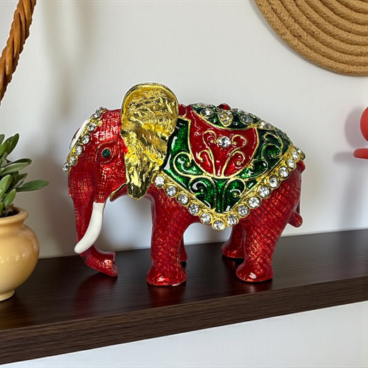 Luxury Red Elephant Trinket Box / Jewelry Box