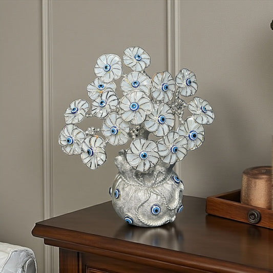 Silver Evil Eye Money Tree Showpiece