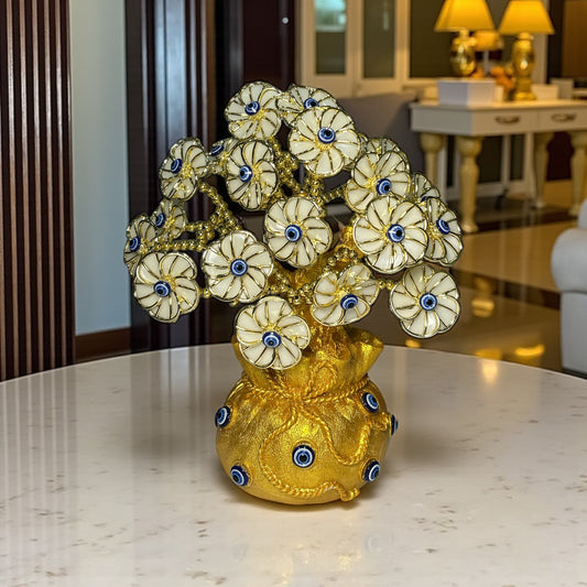 Golden Evil Eye Money Tree Showpiece