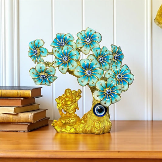 Golden Laughing Buddha Evil Eye Tree