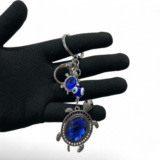 Lucky Turtle Evil Eye Keychain