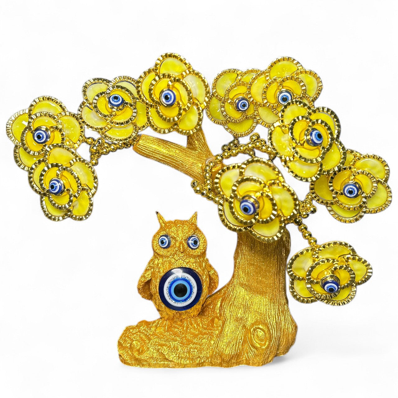 Golden Evil Eye Tree with Owl